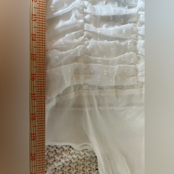 NWT Women’s LuLus Think Of Me Ivory Swiss Dot Ruched Body Suit; Size L - Picture 13 of 14